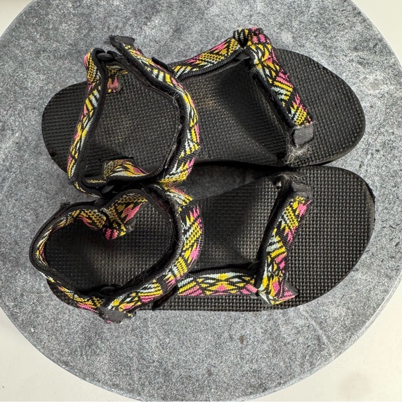 Teva Black Original Colorful Sandals 5 - Picture 2 of 11